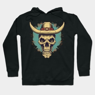 Retro 80s Western Cowboy Skull Hoodie